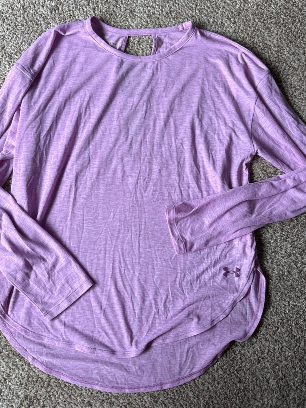 Under Armour Women's Pastel Purple Long-Sleeve Performance Tee